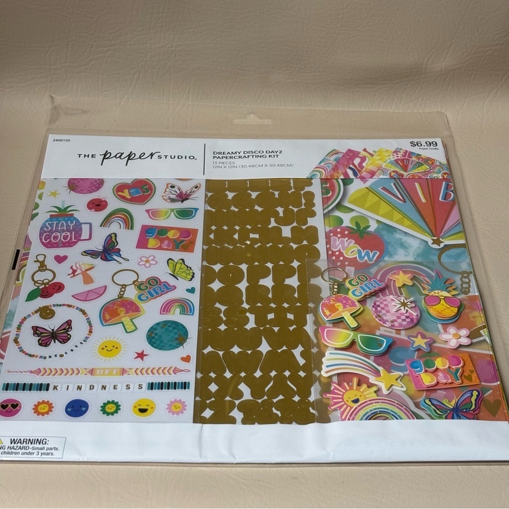 The Paper Studio Dreamy Disco Dayz Paper Crafting Scrapbook 13 Piece Kit - Picture 3 of 6